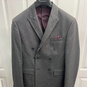 NEW - Made in Italy Grey Double Breasted Suit Jacket